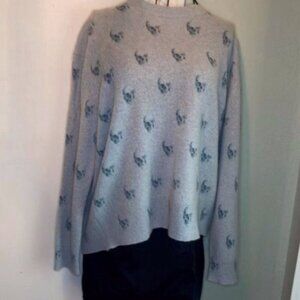 Skull Cashmere Indie Skull Print Sweater Teal S
